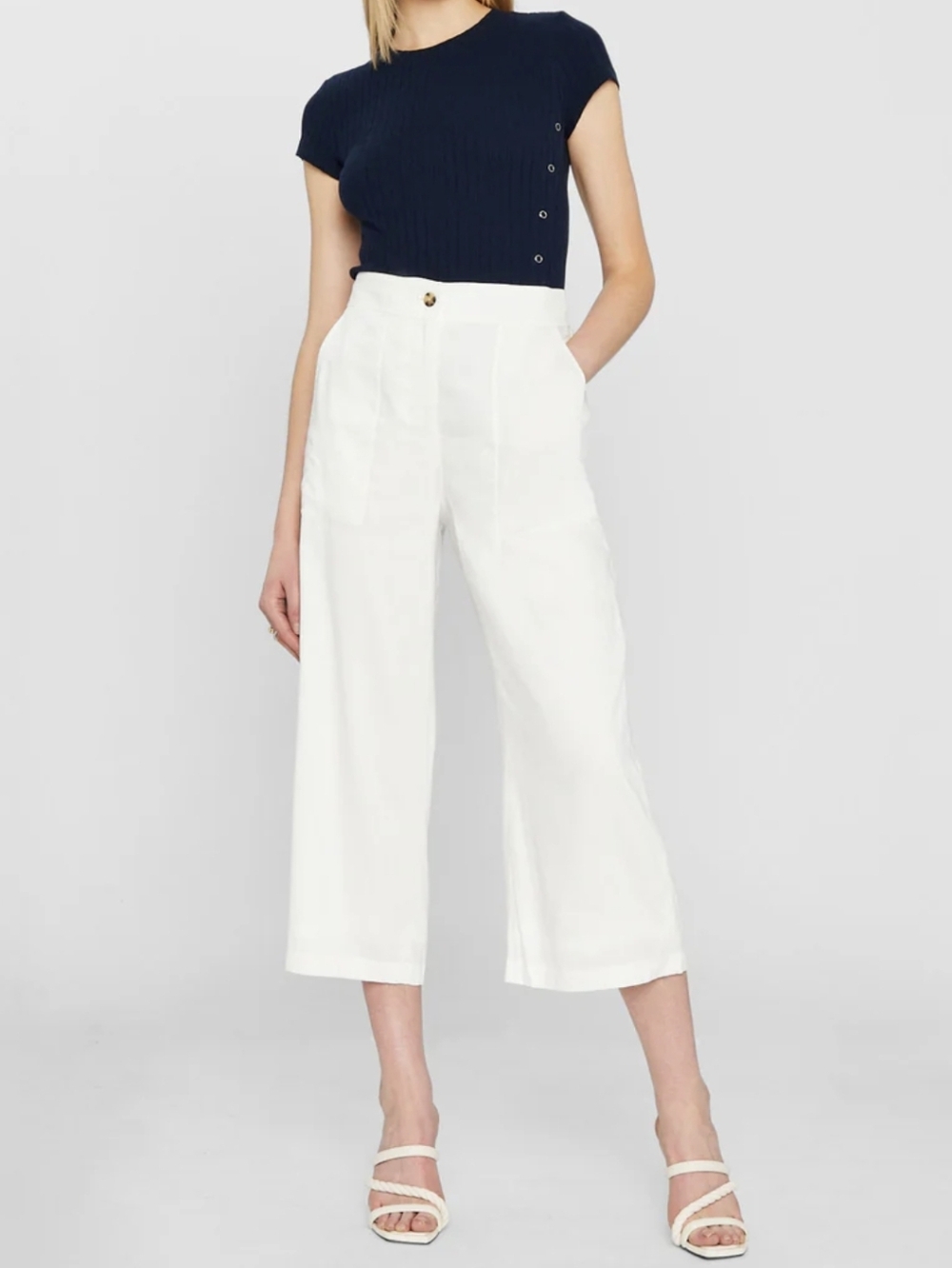 Lightweight Wide Leg Culotte Linen blend